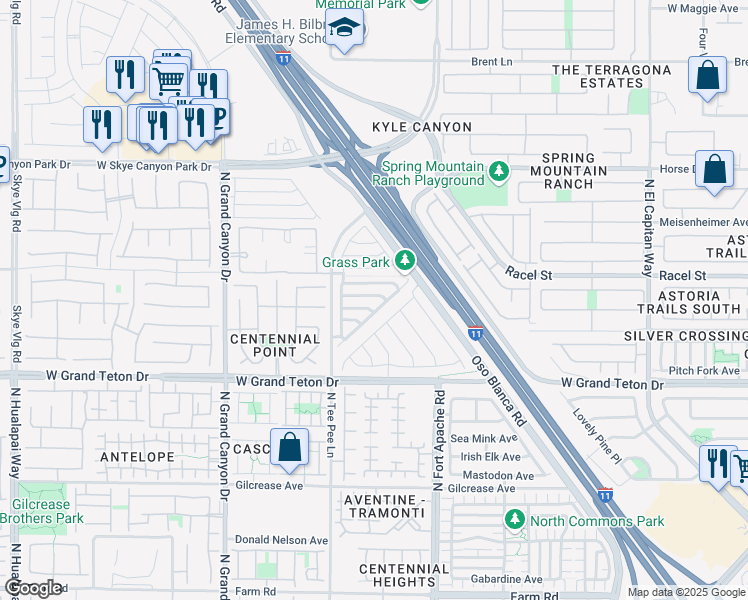 map of restaurants, bars, coffee shops, grocery stores, and more near 9317 Golden Lad Avenue in Las Vegas