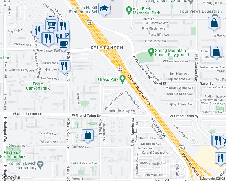 map of restaurants, bars, coffee shops, grocery stores, and more near 9317 Golden Lad Avenue in Las Vegas