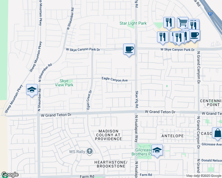 map of restaurants, bars, coffee shops, grocery stores, and more near 8137 Skye Vineyard Drive in Las Vegas