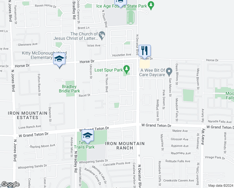 map of restaurants, bars, coffee shops, grocery stores, and more near 5008 Apache Valley Avenue in Las Vegas