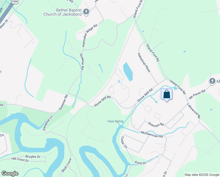 map of restaurants, bars, coffee shops, grocery stores, and more near 117 Pierce Road in Jacksboro