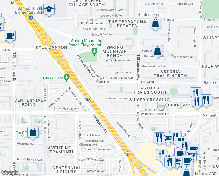 map of restaurants, bars, coffee shops, grocery stores, and more near 9025 Medicine Wheel Avenue in Las Vegas