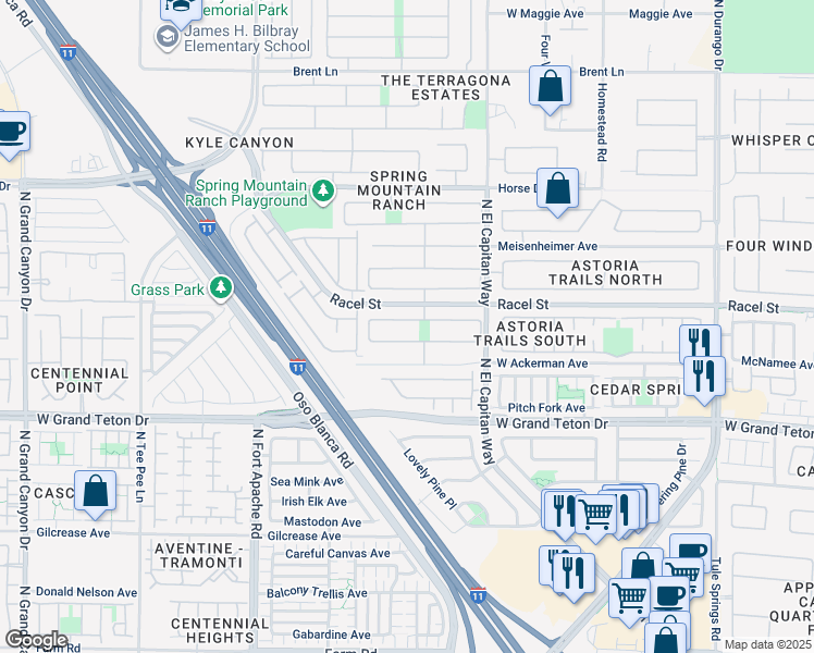 map of restaurants, bars, coffee shops, grocery stores, and more near 8937 Medicine Wheel Avenue in Las Vegas
