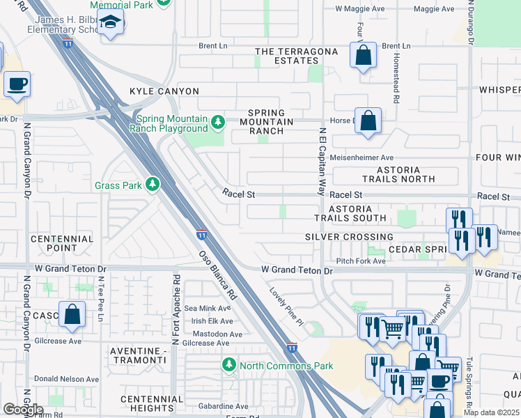 map of restaurants, bars, coffee shops, grocery stores, and more near 9013 Medicine Wheel Avenue in Las Vegas