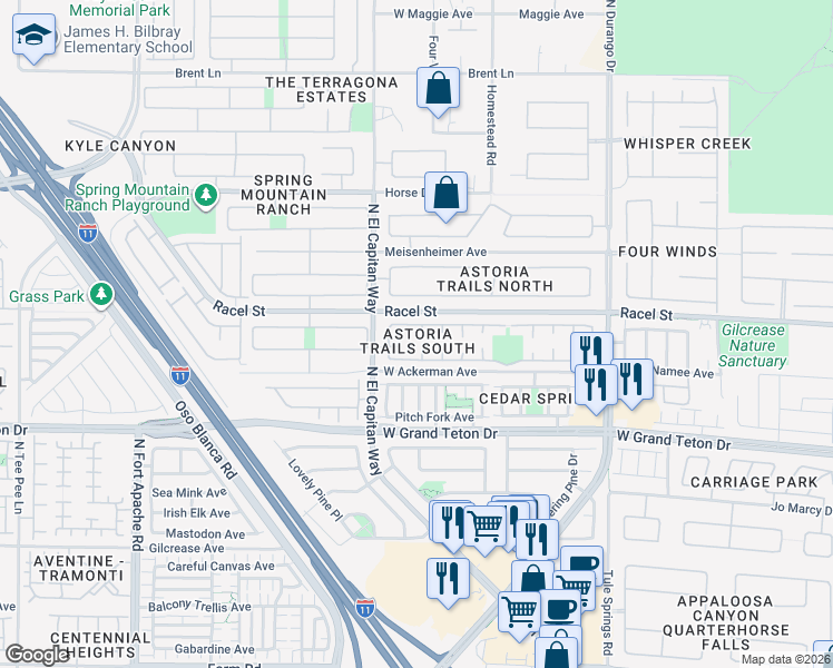 map of restaurants, bars, coffee shops, grocery stores, and more near 8121 Jade Harbor Court in Las Vegas