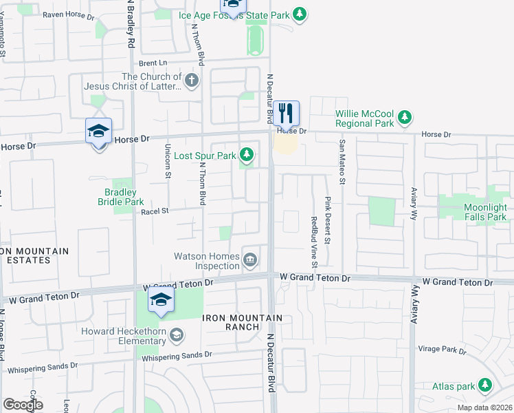 map of restaurants, bars, coffee shops, grocery stores, and more near 4904 Apache Valley Avenue in Las Vegas