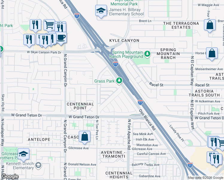 map of restaurants, bars, coffee shops, grocery stores, and more near 9308 Golden Lad Avenue in Las Vegas