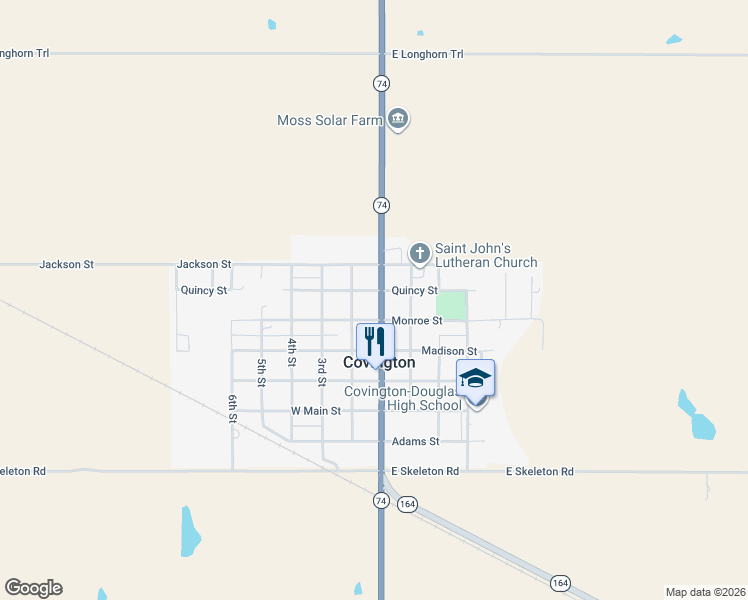 map of restaurants, bars, coffee shops, grocery stores, and more near 109 Monroe Street in Covington