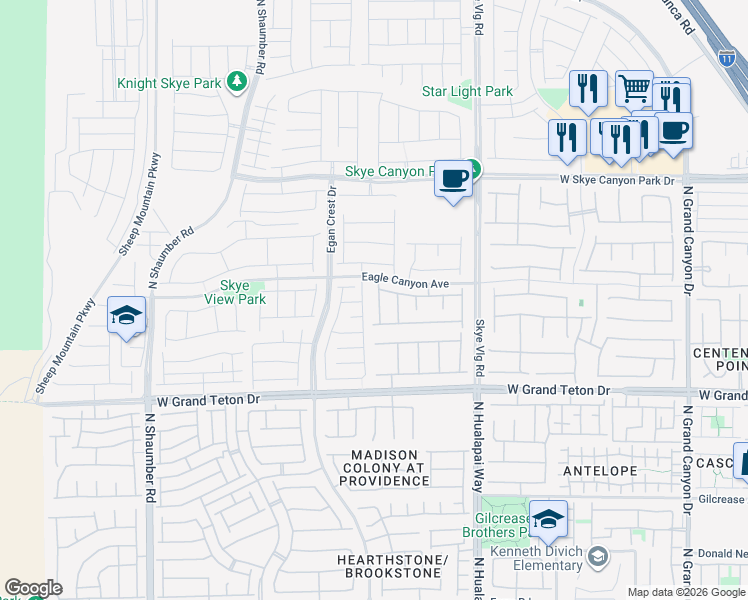 map of restaurants, bars, coffee shops, grocery stores, and more near 8161 Skye Plum St in Las Vegas