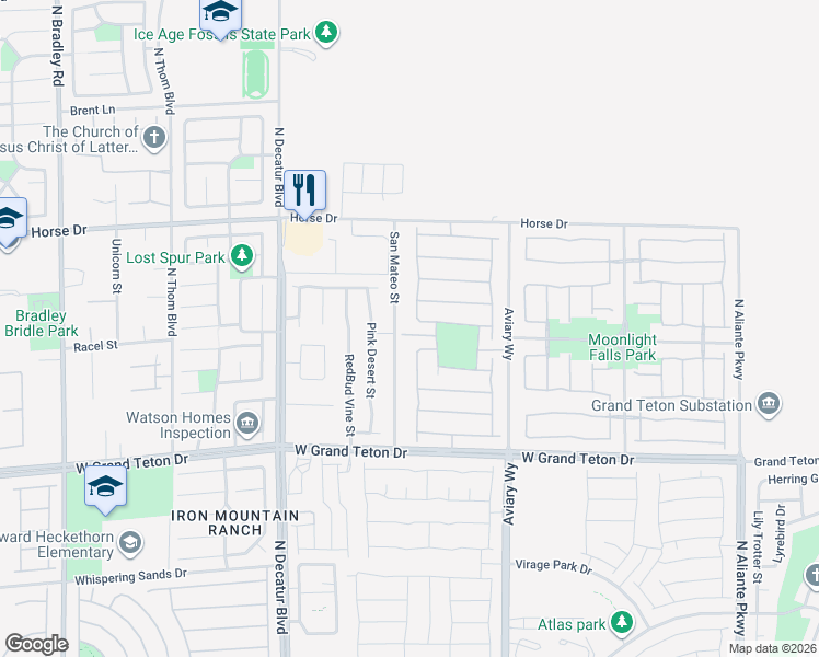 map of restaurants, bars, coffee shops, grocery stores, and more near 4429 Haven Point Avenue in North Las Vegas