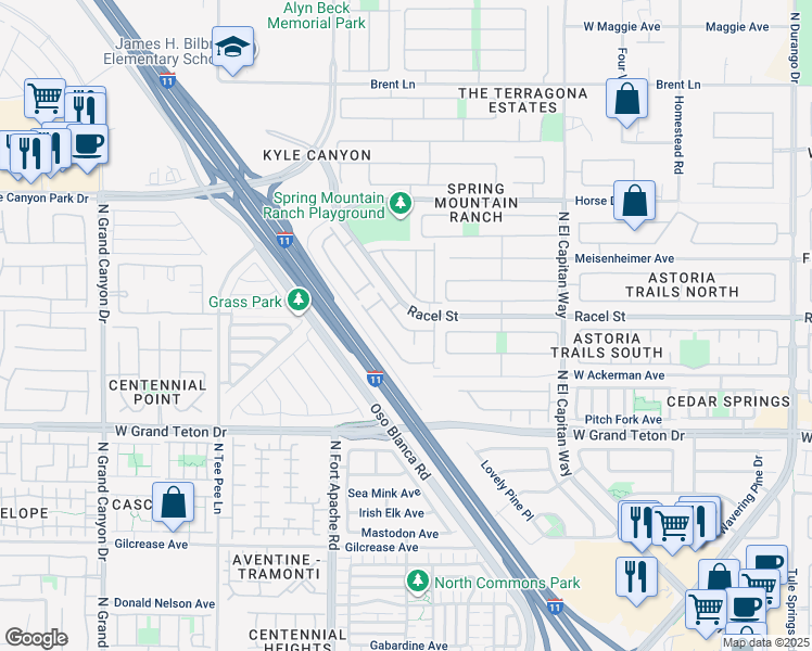 map of restaurants, bars, coffee shops, grocery stores, and more near 9108 Starling Wing Place in Las Vegas