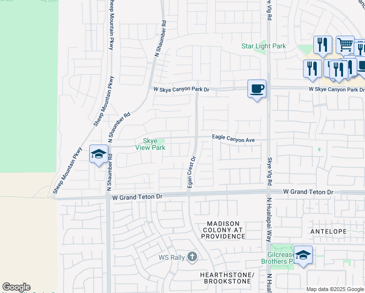 map of restaurants, bars, coffee shops, grocery stores, and more near 8122 Switchback Run Street in Las Vegas
