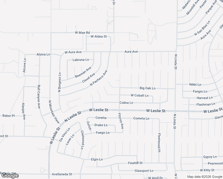 map of restaurants, bars, coffee shops, grocery stores, and more near 1511 Big Oak Lane in Pahrump