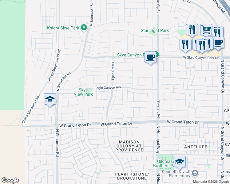 map of restaurants, bars, coffee shops, grocery stores, and more near 8191 California Pine Street in Las Vegas