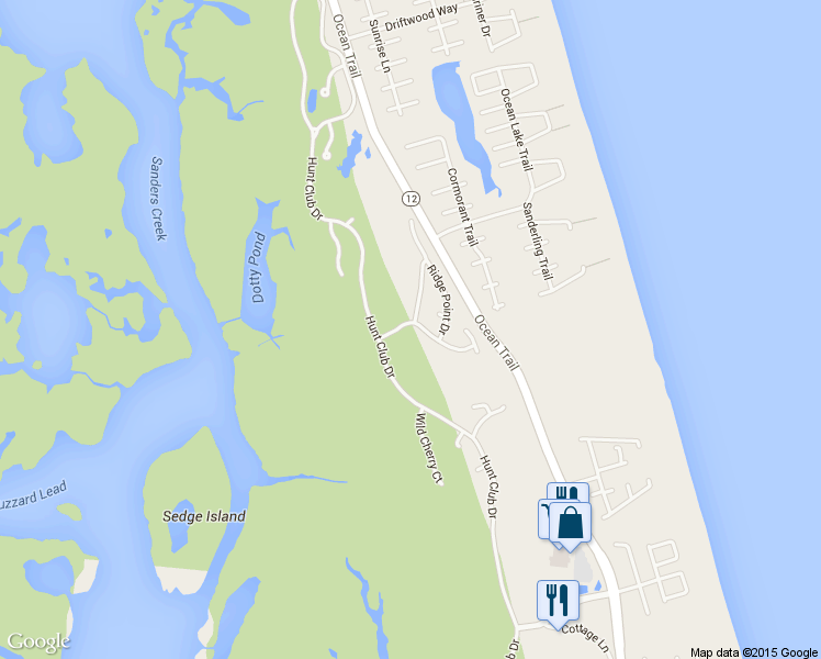 map of restaurants, bars, coffee shops, grocery stores, and more near 746 Hammock Ln in Corolla