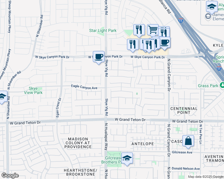 map of restaurants, bars, coffee shops, grocery stores, and more near 10040 Bighorn Bellows Avenue in Las Vegas