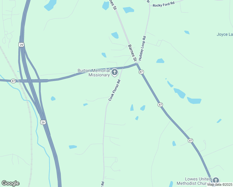map of restaurants, bars, coffee shops, grocery stores, and more near 257 Cook Florist Road in Reidsville
