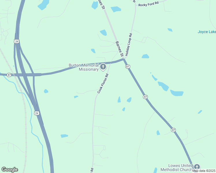 map of restaurants, bars, coffee shops, grocery stores, and more near 257 Cook Florist Road in Reidsville