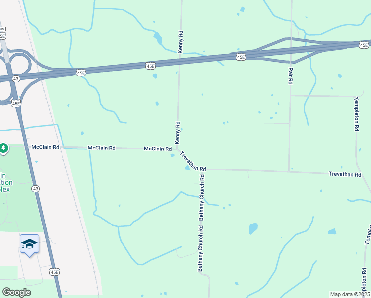 map of restaurants, bars, coffee shops, grocery stores, and more near 525 McClain Road in Martin