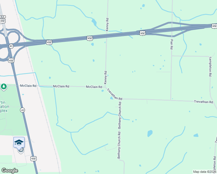 map of restaurants, bars, coffee shops, grocery stores, and more near 525 McClain Road in Martin