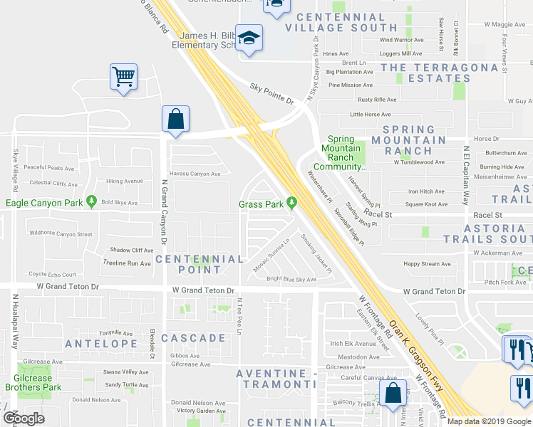 map of restaurants, bars, coffee shops, grocery stores, and more near 9304 Euphoria Rose Avenue in Las Vegas