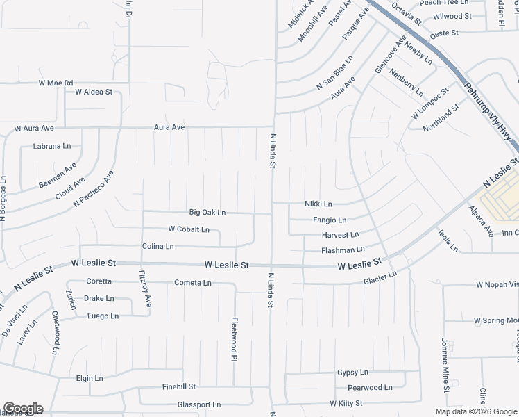 map of restaurants, bars, coffee shops, grocery stores, and more near 6181 North Cosmic Place in Pahrump