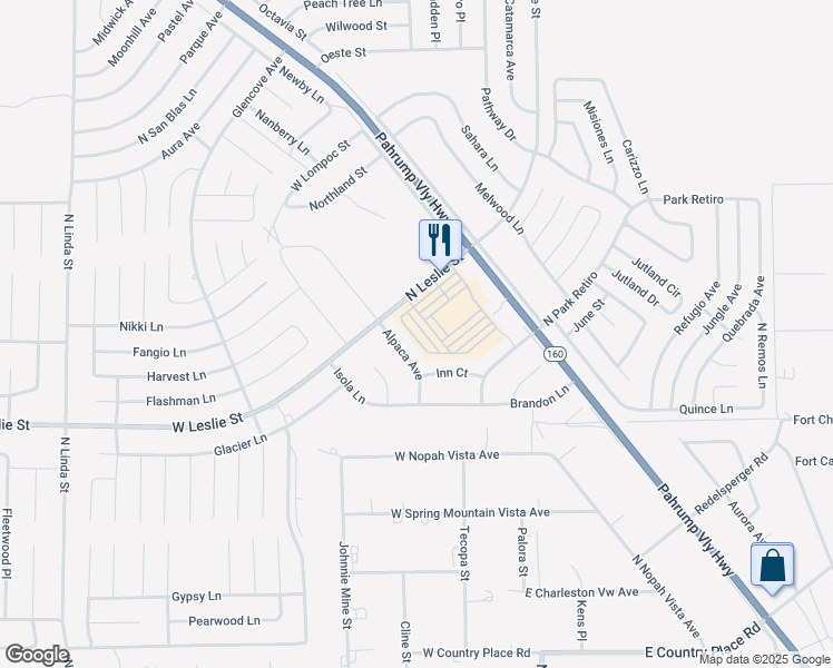 map of restaurants, bars, coffee shops, grocery stores, and more near 6224 Beach Drive in Pahrump