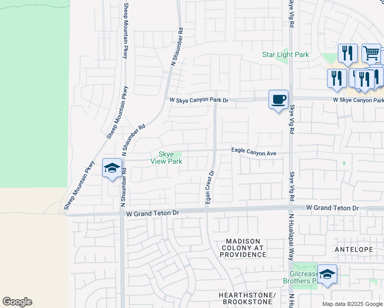 map of restaurants, bars, coffee shops, grocery stores, and more near 10444 Mount Charleston Avenue in Las Vegas