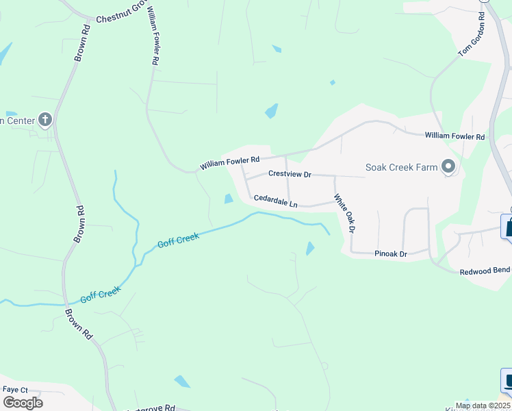 map of restaurants, bars, coffee shops, grocery stores, and more near 225 Cedardale Lane in King