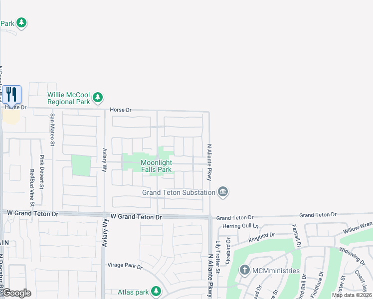 map of restaurants, bars, coffee shops, grocery stores, and more near 8212 Swallow Falls Street in North Las Vegas