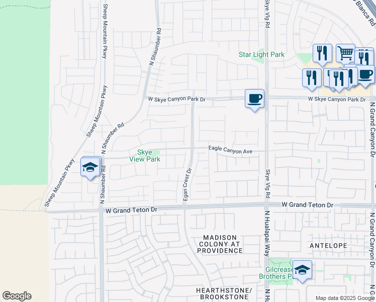 map of restaurants, bars, coffee shops, grocery stores, and more near 8152 Skye Foothills Street in Las Vegas