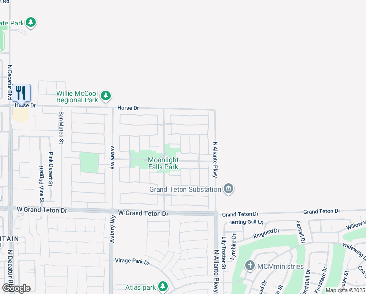 map of restaurants, bars, coffee shops, grocery stores, and more near 8212 Opal Falls Street in North Las Vegas