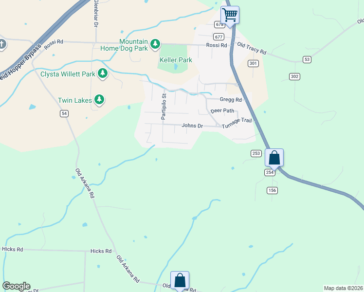 map of restaurants, bars, coffee shops, grocery stores, and more near 3340 Partipilo Street in Mountain Home