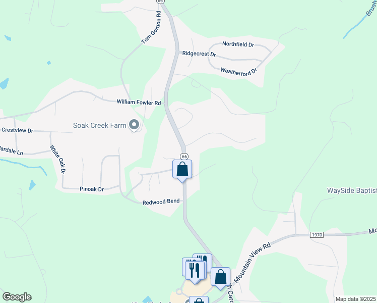 map of restaurants, bars, coffee shops, grocery stores, and more near 6061 North Carolina 66 in King