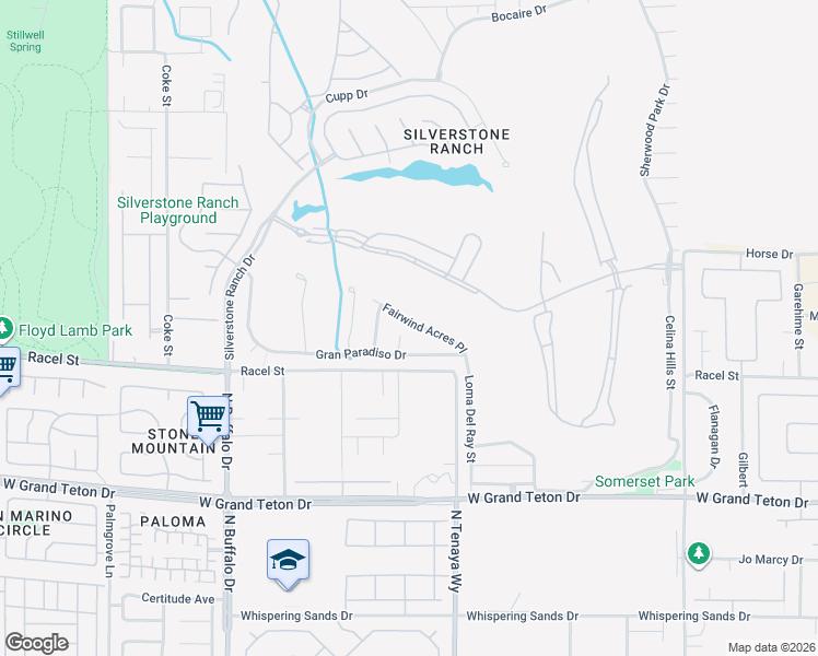 map of restaurants, bars, coffee shops, grocery stores, and more near 7213 Fairwind Acres Place in Las Vegas