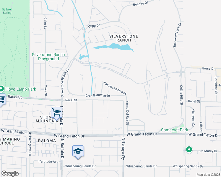 map of restaurants, bars, coffee shops, grocery stores, and more near 7213 Fairwind Acres Place in Las Vegas