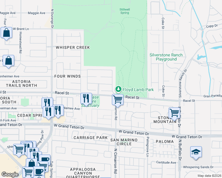 map of restaurants, bars, coffee shops, grocery stores, and more near 8114 Bear Clan Court in Las Vegas