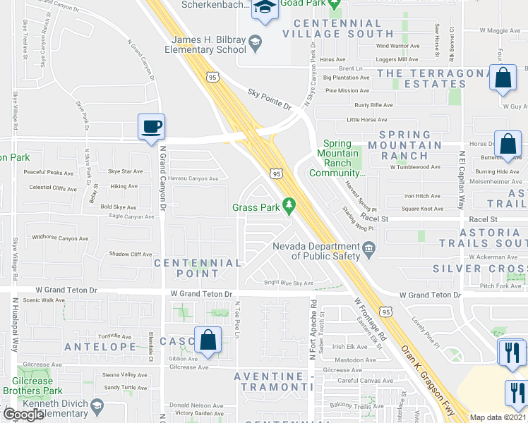 map of restaurants, bars, coffee shops, grocery stores, and more near 9304 Euphoria Rose Avenue in Las Vegas