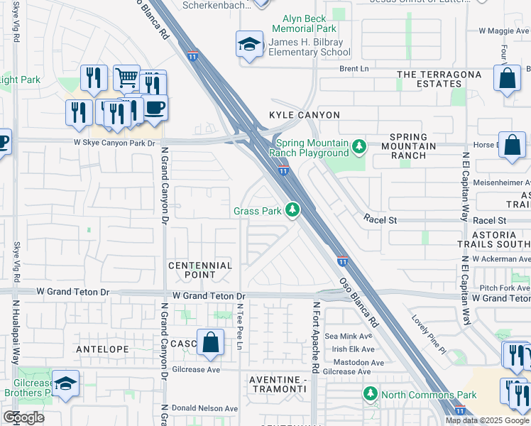 map of restaurants, bars, coffee shops, grocery stores, and more near 9344 Euphoria Rose Avenue in Las Vegas