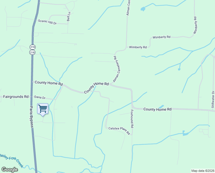 map of restaurants, bars, coffee shops, grocery stores, and more near 482-700 County Home Rd in Paris
