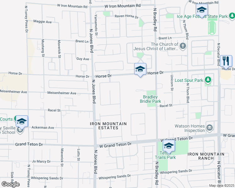 map of restaurants, bars, coffee shops, grocery stores, and more near 8225 Fulton Ranch Street in Las Vegas