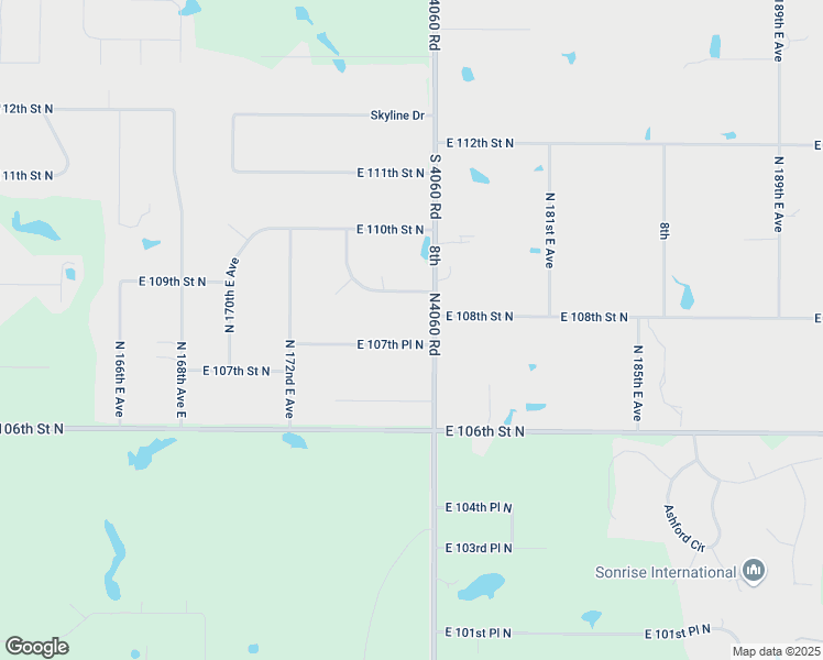 map of restaurants, bars, coffee shops, grocery stores, and more near 10808 North 177th East Avenue in Owasso