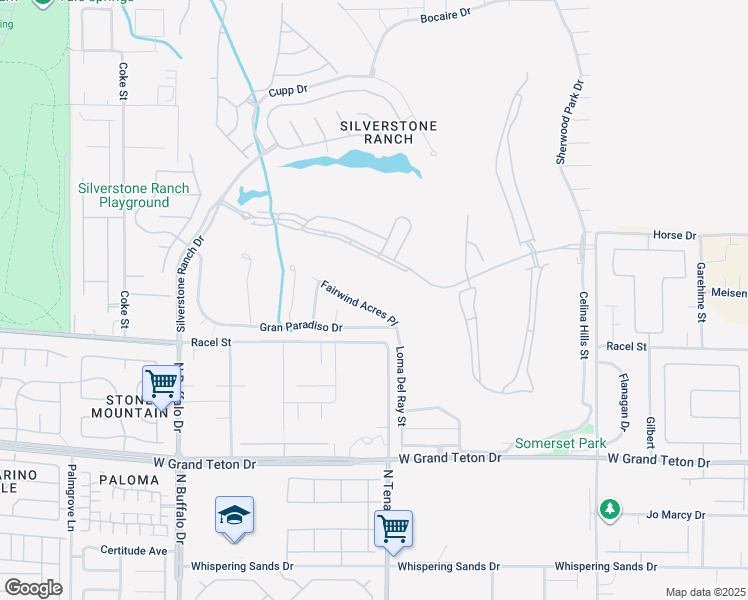 map of restaurants, bars, coffee shops, grocery stores, and more near 7176 Fairwind Acres Place in Las Vegas