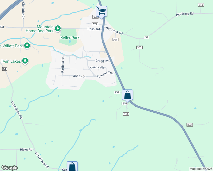 map of restaurants, bars, coffee shops, grocery stores, and more near 3064 Spring Mill Drive in Mountain Home