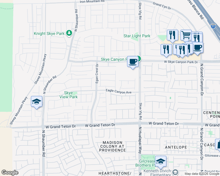 map of restaurants, bars, coffee shops, grocery stores, and more near 10273 Sierra Skye Avenue in Las Vegas