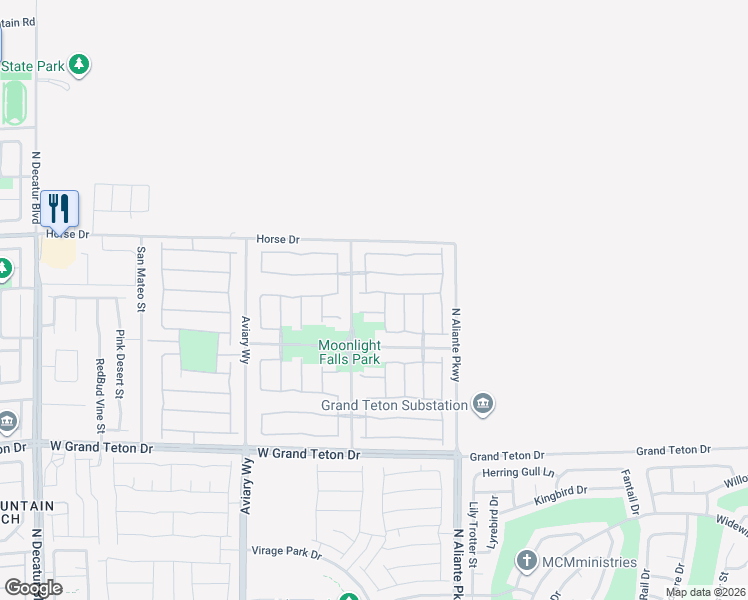 map of restaurants, bars, coffee shops, grocery stores, and more near 3913 Kettle Falls Avenue in North Las Vegas