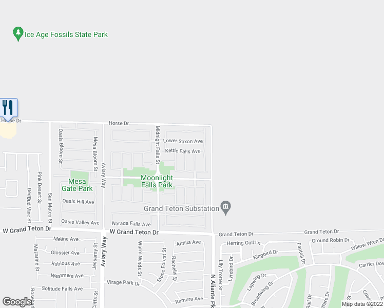 map of restaurants, bars, coffee shops, grocery stores, and more near 8233 Chimney Bluffs Street in North Las Vegas