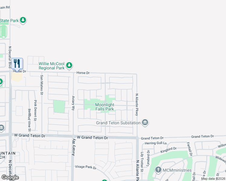 map of restaurants, bars, coffee shops, grocery stores, and more near 3909 Kettle Falls Avenue in North Las Vegas