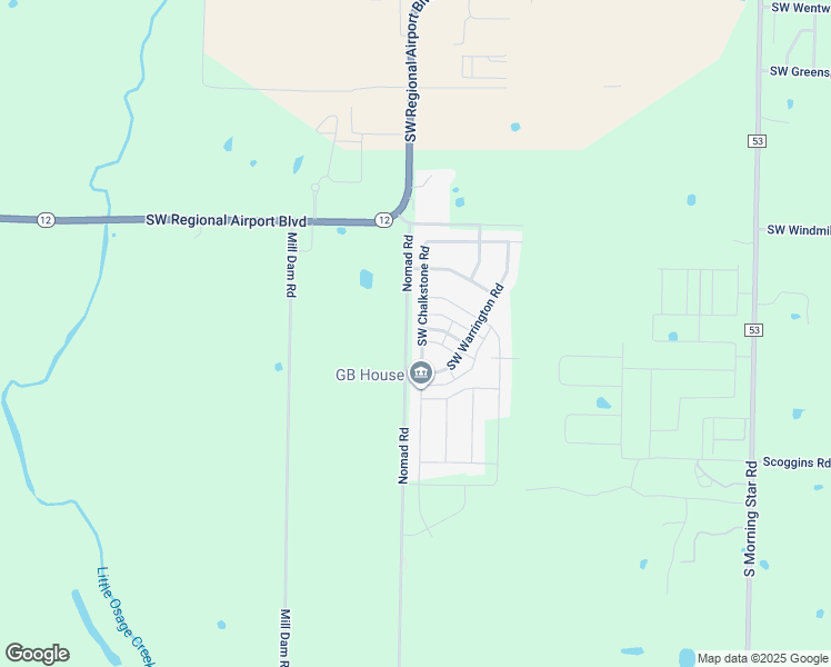 map of restaurants, bars, coffee shops, grocery stores, and more near 6402 Southwest Chalkstone Road in Bentonville