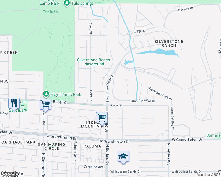 map of restaurants, bars, coffee shops, grocery stores, and more near 8301 Broad Peak Drive in Las Vegas